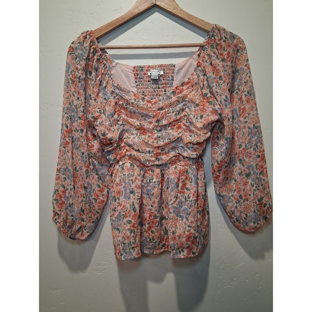 American Eagle Wmns Floral Cottagecore Milkmaid Puff Sleeve Babydoll Crop Top S